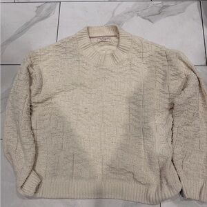 Women’s Vintage Cream Textured Knit Sweater